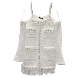 Balmain White Tweed Dress White