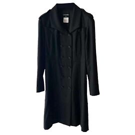 Cappotto Chanel in lana nero taglia 36 Nero