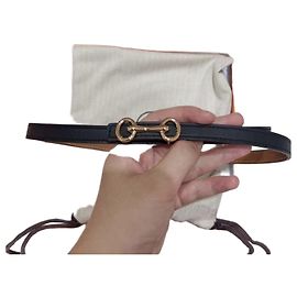 Hermès Gürtel aus schwarzem Leder Schwarz