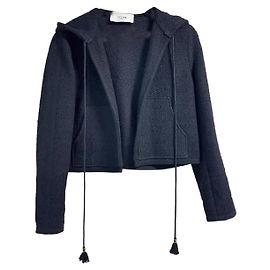 Céline Jacke aus Wolle Schwarz Schwarz