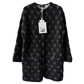Chanel Black Cashmere Coat Size 34 Black