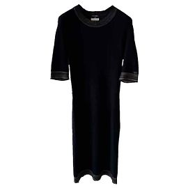 Vestido Chanel de cachemira negro Negro