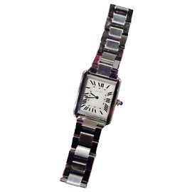 Cartier Tank Anglaise Uhren Silber