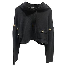 Chanel Malha de caxemira preta Preto