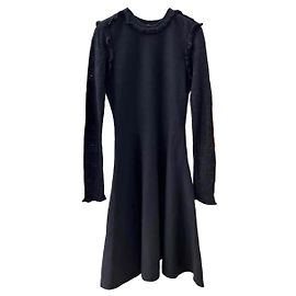Chanel Black Wool Dress Black