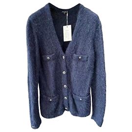 Chanel Navy Blue Wool Knitwear Size 38 Navy blue