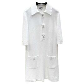 Chanel Kleid Weiß Baumwolle Weiß