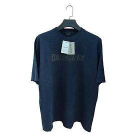 Camicia Balenciaga Navy in cotone con logo Multicolore