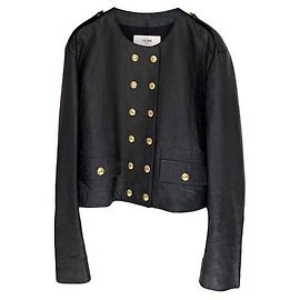 Céline Black Leather Jacket Black