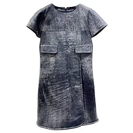 Robe Chanel en cuir gris Gris