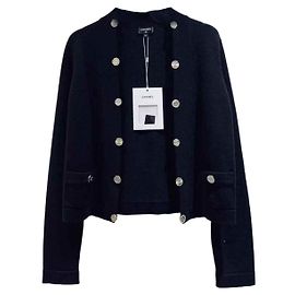 Chanel Maille en Cachemire Noire Noir