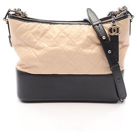Bolsa de Ombro Chanel Gabrielle de Large Hobo Preto Bege