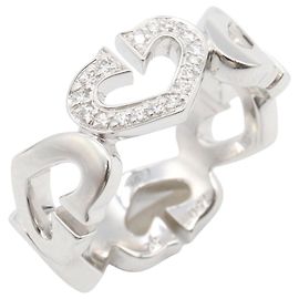 Cartier C Heart Diamond Ring White Other