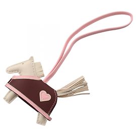 Hermès Hermes Rodeo PM Robeo Coeur Charm Accessory Brown Pink Cream