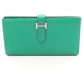 Hermès Portafoglio lungo bi-fold Hermes Bearn Soufflé Altro Verde