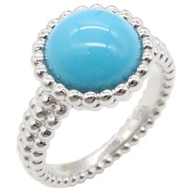 Van Cleef & Arpels Perlée Turquoise Ring Silber Blau
