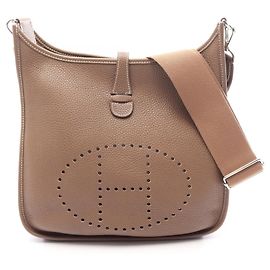 Hermès Sac à épaule Hermes Evelyne 3 Trois PM Marron Taupe