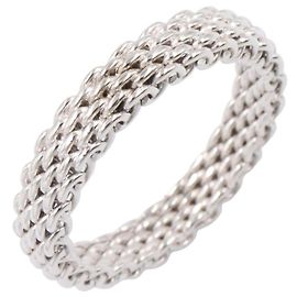 Autre Marque Anel Aliança Tiffany & Co. Somerset em Ouro Branco 18K Prata