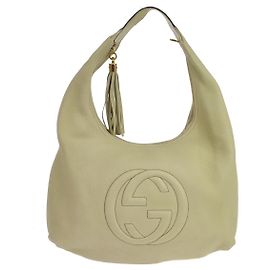 Gucci Soho Hobo Leather Large Beige