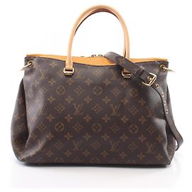 Louis Vuitton Pallas 2-Way Handbag Brown Golden Yellow Monogram