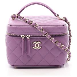Chanel Matelassé Vanity Bag Lila