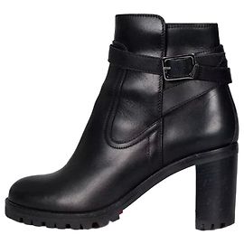 CHRISTIAN LOUBOUTIN Black Leather Ankle Boots EU 36.5 Pre-owned Other