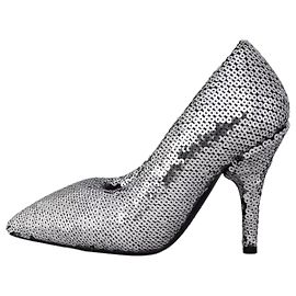 Balenciaga Gray Sequin Pointed Toe Pumps Sz.39 Pre-owned Other