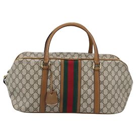 Gucci Zip Boston GG Canvas and leather Medium Bege