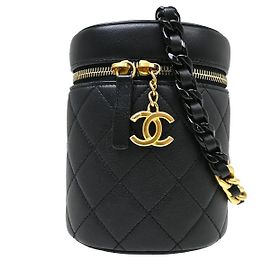Chanel Side Note Vanity Case Quilted Lambskin Small Black