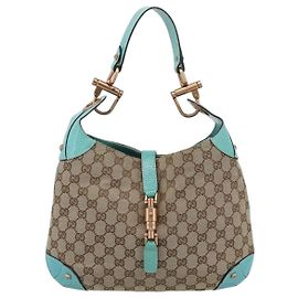 Bolsa Gucci Jackie em lona marrom Marrom
