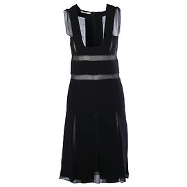 Robe Prada noire avec empiècements en mousseline de soie semi-transparente Noir Autre