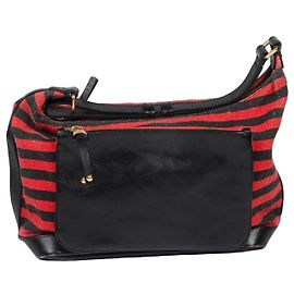 Bolsa de ombro Sonia Rykiel com riscas vermelhas e pretas Preto Vermelho