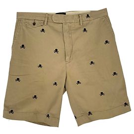 Calções Ralph Lauren com bordado de caveira em algodão bege Bege
