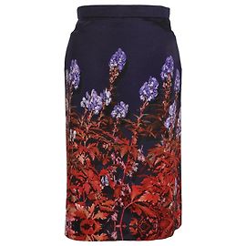 Falda midi con estampado floral Dries van Noten en viscosa negra Negro