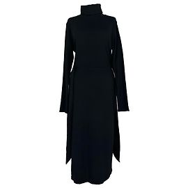 Abito midi a collo alto Ralph Lauren in cotone nero Nero