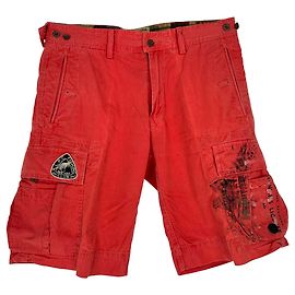 Bermudas Cargo Estampadas Polo by Ralph Lauren en Algodón Rojo Roja