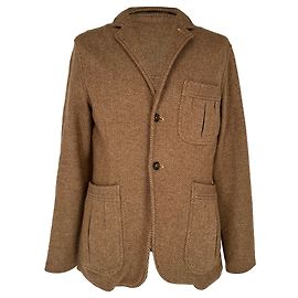 Blazer de peito único em lã com espinha de peixe castanho da Polo by Ralph Lauren Marrom
