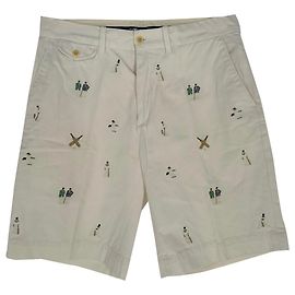 Short brodé en coton blanc Polo by Ralph Lauren Blanc Écru