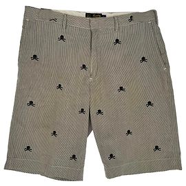 Pantaloncini Ralph Lauren con ricamo teschio in cotone grigio Grigio