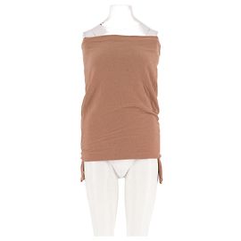 Autre Marque Camisola de corte reto camel Camelo
