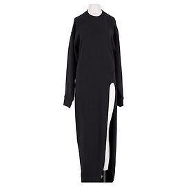 Autre Marque Vestido midi de algodão preto AMAZUIN Preto