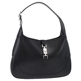 GUCCI Jackie Shoulder Bag Leather Black Silver 001 3306 2684 Autre