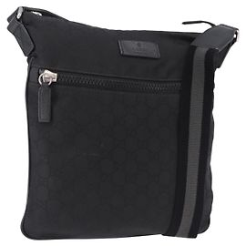 GUCCI GG Canvas Shoulder Bag Black Silver 509639 Other