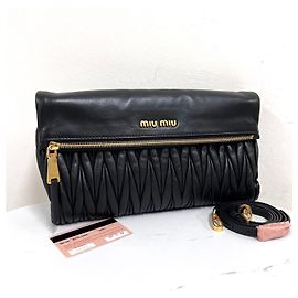 Miu Miu Bolsa Clutch Transversal Preta Preto
