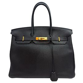 Hermès Birkin Tote Bag Togo Black Gold Black