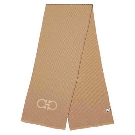 Salvatore Ferragamo Cachecol de jacquard CAMEL Marrom