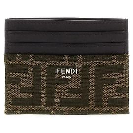 Fendi FF Jacquard Kartenetui Braun ALWK Braun