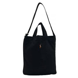 Ralph Lauren Borsa a tracolla nera con logo Pony ricamato Nero