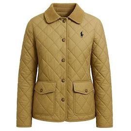 Ralph Lauren Casaco acolchoado em diamante Khaki Beige Marrom