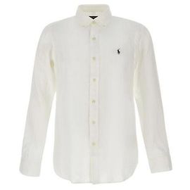 Ralph Lauren Leinenhemd Custom Fit White Weiß
